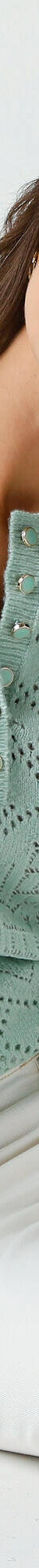 Pull col tunisien en maille ajourée (vert d'eau) Pull col tunisien en maille ajourée (vert d'eau)